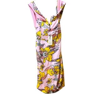 NWT Lavish Alice Women’s Floral Dress Pink Yellow Casual Wedding Dress Size 14